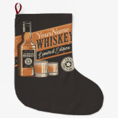 Personalisiert Whiskey Liquor Flasche Western Bar Großer Weihnachtsstrumpf (Vorderseite)