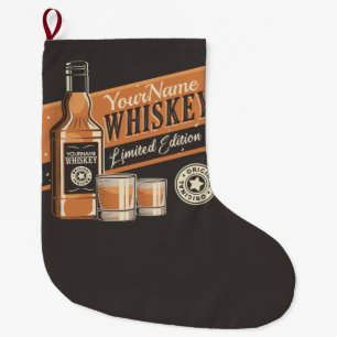 Personalisiert Whiskey Liquor Flasche Western Bar  Großer Weihnachtsstrumpf