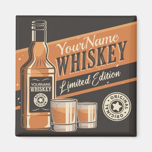 Personalisiert Whiskey Liquor Flasche Western Bar Magnet (Vorne)