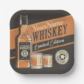 Personalisiert Whiskey Liquor Flasche Western Bar Pappteller (Vorderseite)