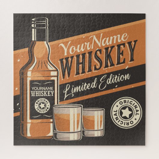Personalisiert Whiskey Liquor Flasche Western Bar Puzzle (Vertikal)