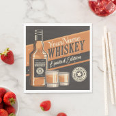 Personalisiert Whiskey Liquor Flasche Western Bar Serviette (Beispiel)