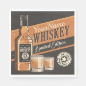 Personalisiert Whiskey Liquor Flasche Western Bar Serviette (Vorderseite)