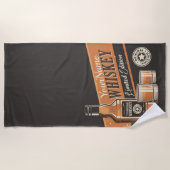Personalisiert Whiskey Liquor Flasche Western Bar Strandtuch (Vorderseite)