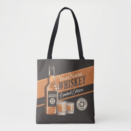 Personalisiert Whiskey Liquor Flasche Western Bar Tasche (Vorderseite)