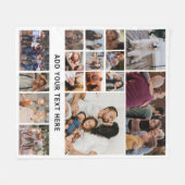 Personalisiert White 16 Foto Collage Fleecedecke (Vorderseite (Horizontal))
