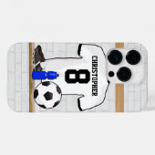 Personalisiert White Black Football Soccer Jersey Case-Mate iPhone Hülle (Rückseite (Horizontal))