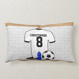 Personalisiert White Black Football Soccer Jersey Lendenkissen