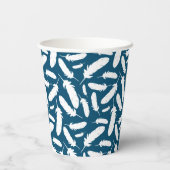 Personalisiert-White Duck Illustration Navy Blue Pappbecher (Rückseite)