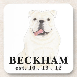 Personalisiert White English Bulldog Getränkeuntersetzer
