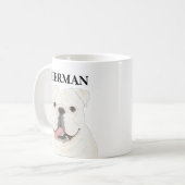 Personalisiert White English Bulldog Kaffeetasse (Vorderseite Links)
