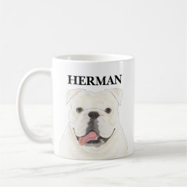 Personalisiert White English Bulldog Kaffeetasse