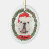 Personalisiert White English Bulldog Keramik Ornament (Rechts)