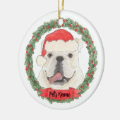 Personalisiert White English Bulldog Keramik Ornament (Links)