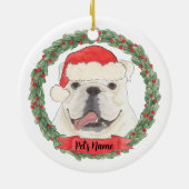 Personalisiert White English Bulldog Keramik Ornament (Hinten)