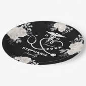 Personalisiert White Floral RN Nuragel School Grad Pappteller (Schrägansicht)