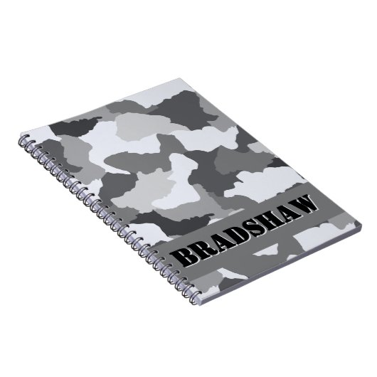 Personalisiert White Gray Camouflage Journal Notizblock (Rechte Seite)