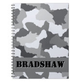 Personalisiert White Gray Camouflage Journal Notizblock (Vorderseite)