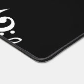 Personalisiert White Jumbled Musical Notes on Blac Schreibtischunterlage (Ecke)