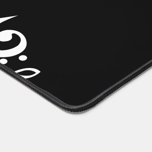 Personalisiert White Jumbled Musical Notes on Blac Schreibtischunterlage (Ecke)