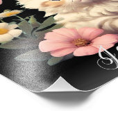 Personalisiert White Kitten Niedliche Katze in Blu Fotodruck (Ecke)