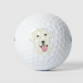 Personalisiert White Labrador Golfball (Vorderseite)