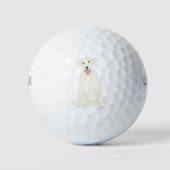 Personalisiert White Labrador Golfball (Vorderseite)