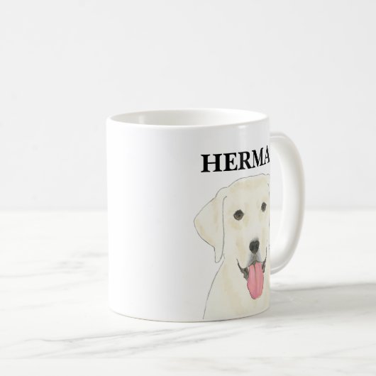 Personalisiert White Labrador Kaffeetasse (VorderseiteRechts)
