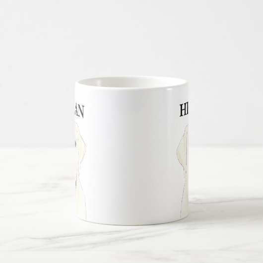Personalisiert White Labrador Kaffeetasse (Mittel)
