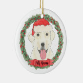 Personalisiert White Labrador Keramik Ornament (Rechts)