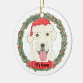 Personalisiert White Labrador Keramik Ornament (Links)