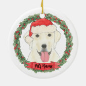 Personalisiert White Labrador Keramik Ornament (Hinten)