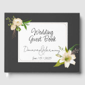Personalisiert White Lilies Wedding Gästebuch (Vorderseite)