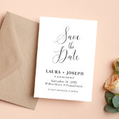 Personalisiert-White-Minimalistisch-Kalligraphie-S Save The Date