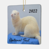 Personalisiert White Pet Ferret Keramikornament (Links)