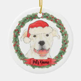 Personalisiert White Pitbull Staffy Keramik Ornament