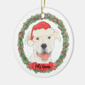 Personalisiert White Pitbull Staffy Keramik Ornament (Links)