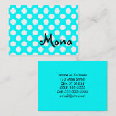 Personalisiert White Polka Dot Visitenkarte (Vorne/Hinten)