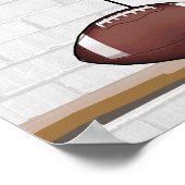 Personalisiert White Red Blue Football Jersey Poster (Ecke)