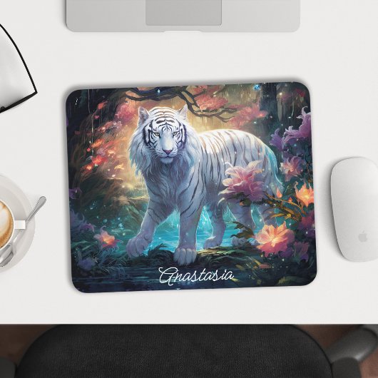 Personalisiert White Tiger Mousepad