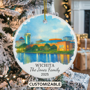 Personalisiert Wichita Ornament, Kansas Keramik Ornament