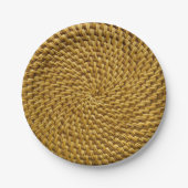 Personalisiert Wicker Look Bohemisch Boho Papierta Pappteller (Vorderseite)