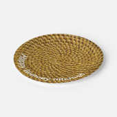 Personalisiert Wicker Look Bohemisch Boho Pappteller (Schrägansicht)