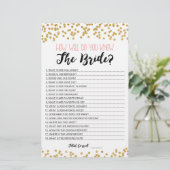 Personalisiert Wie gut kennen Sie das Bride-Spiel? (Stehend Vorderseite)