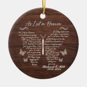 Personalisiert, wie ich mich im Himmel Weihnachtss Keramik Ornament