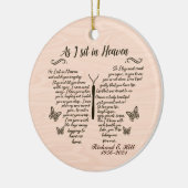 Personalisiert, wie ich mich im Himmel Weihnachtss Keramik Ornament (Links)