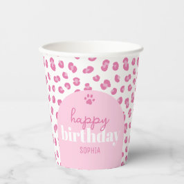 Personalisiert Wild Girl Pink Geburtstags-Happy Pappbecher