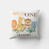 Personalisiert Wild One 1. Geburtstag Baby Kissen (Rückseite)