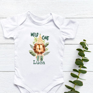 Personalisiert Wild One Baby Lion Baby Strampler