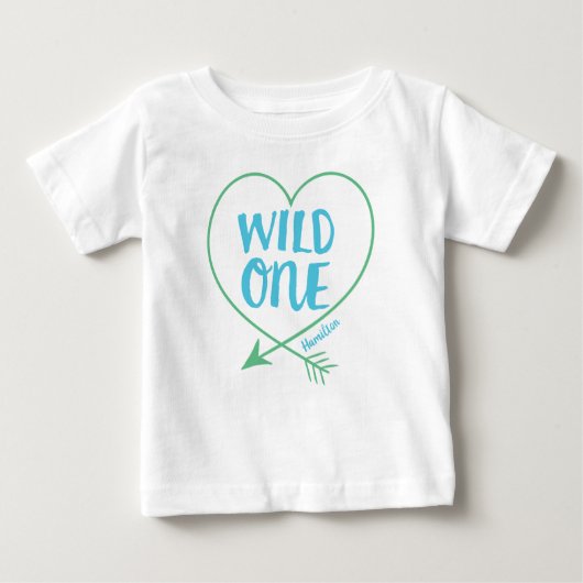 Personalisiert Wild One Boys erster Geburtstag Baby T-shirt (Vorderseite)